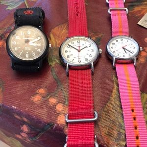 3 Timex watches, various bands